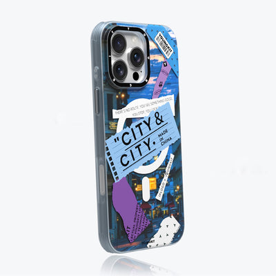 Apple iPhone 15 Pro Max Kılıf Magsafe Şarj Özellikli Youngkit A-City Serisi Kapak Mavi