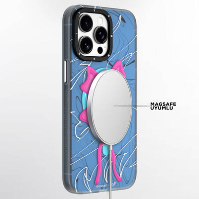 Apple iPhone 15 Pro Max Kılıf Magsafe Şarj Özellikli Youngkit Anti-Trend Serisi Kapak Mavi