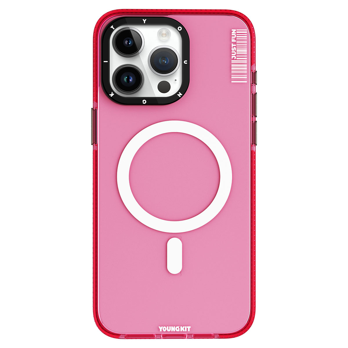 Apple iPhone 15 Pro Max Kılıf Magsafe Şarj Özellikli YoungKit Crystal Color Serisi Kapak Beyaz