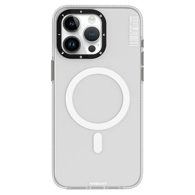 Apple iPhone 15 Pro Max Kılıf Magsafe Şarj Özellikli YoungKit Crystal Color Serisi Kapak Mavi