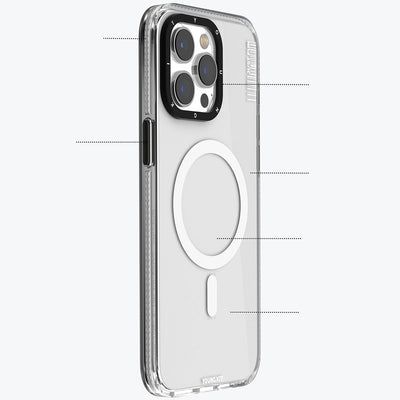 Apple iPhone 15 Pro Max Kılıf Magsafe Şarj Özellikli YoungKit Crystal Color Serisi Kapak Siyah