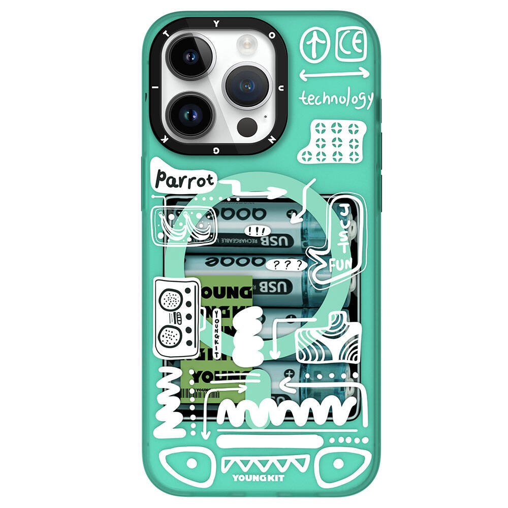 iPhone 15 Pro Max Kılıf M-safe Şarj Özellikli Youngkit Dark Matter Serisi Kılıf