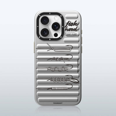 Apple iPhone 15 Pro Max Kılıf Magsafe Şarj Özellikli Youngkit Fishing Serisi Kapak Gri