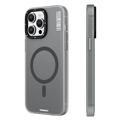 Apple iPhone 15 Pro Max Kılıf Magsafe Şarj Özellikli Youngkit Hidden Sand Serisi Kapak Pembe