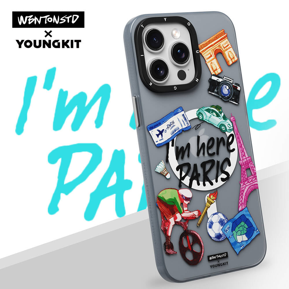 iPhone 15 Pro Max Kılıf M-safe Şarj Özellikli Youngkit in Paris Serisi Kılıf