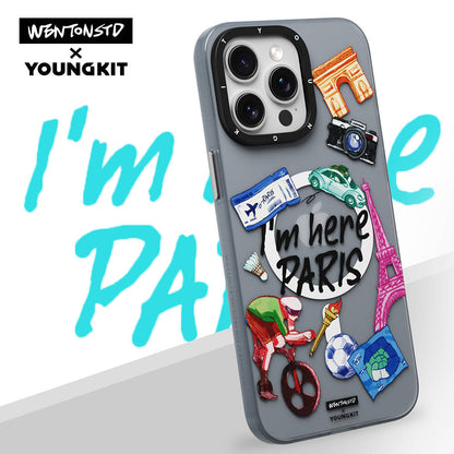 iPhone 15 Pro Max Kılıf M-safe Şarj Özellikli Youngkit in Paris Serisi Kılıf