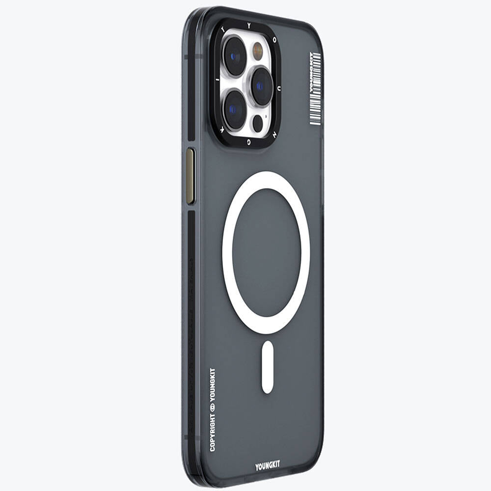 Apple iPhone 15 Pro Max Kılıf Magsafe Şarj Özellikli Youngkit Jiansha Serisi Kapak Mavi