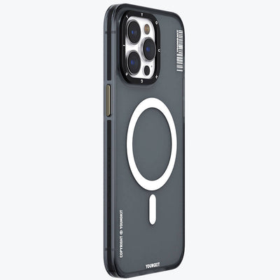 Apple iPhone 15 Pro Max Kılıf Magsafe Şarj Özellikli Youngkit Jiansha Serisi Kapak Mavi