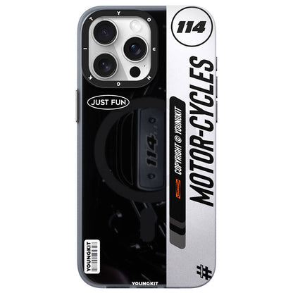iPhone 15 Pro Max Kılıf M-safe Şarj Özellikli Youngkit Motorcycle Legend Serisi Kılıf