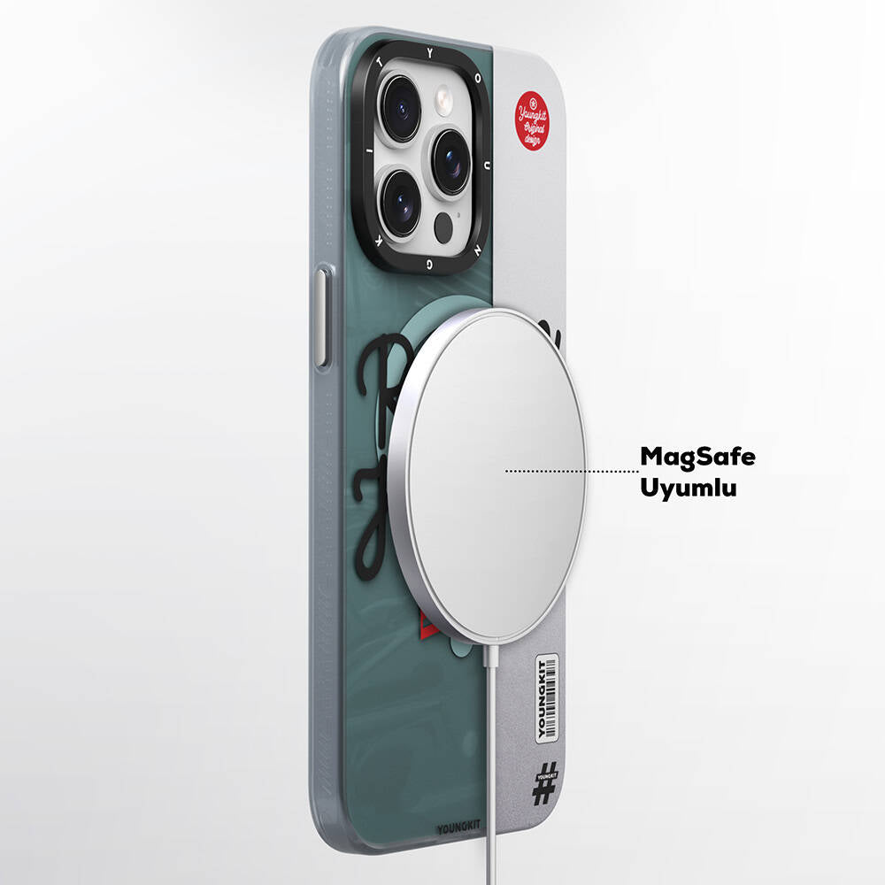 Apple iPhone 15 Pro Max Kılıf Magsafe Şarj Özellikli Youngkit Motorcycle Legend Serisi Kapak Siyah