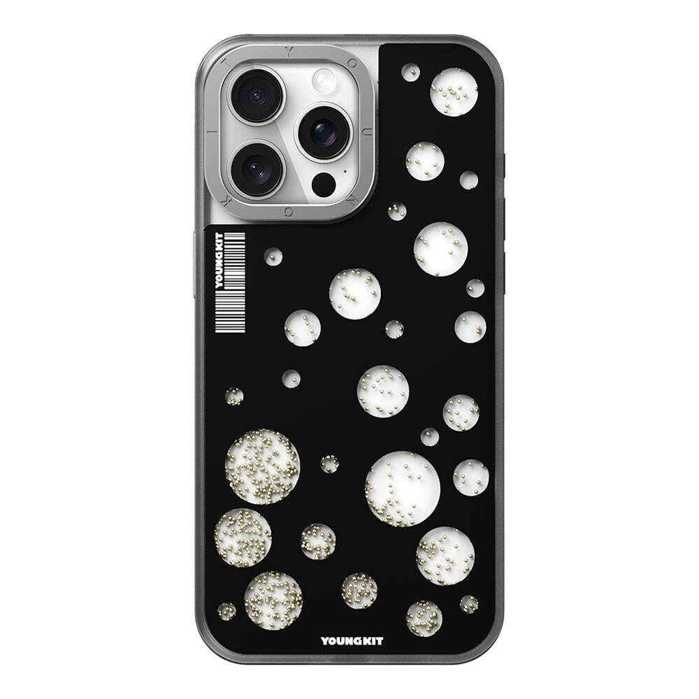 iPhone 15 Pro Max Kılıf M-safe Şarj Özellikli Youngkit Quicksand Beads Serisi Kılıf