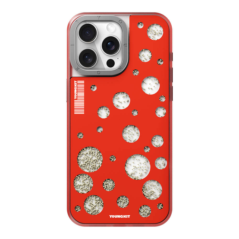 iPhone 15 Pro Max Kılıf M-safe Şarj Özellikli Youngkit Quicksand Beads Serisi Kılıf