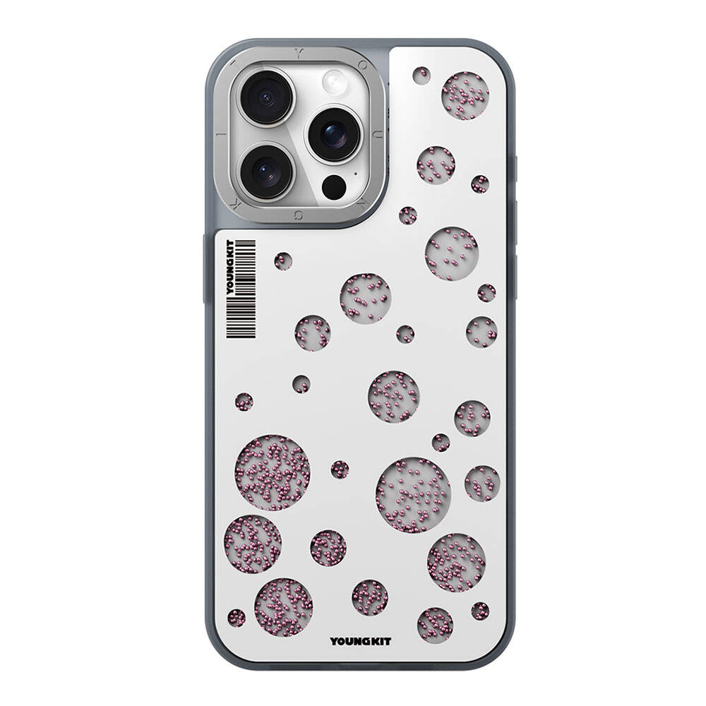 iPhone 15 Pro Max Kılıf M-safe Şarj Özellikli Youngkit Quicksand Beads Serisi Kılıf