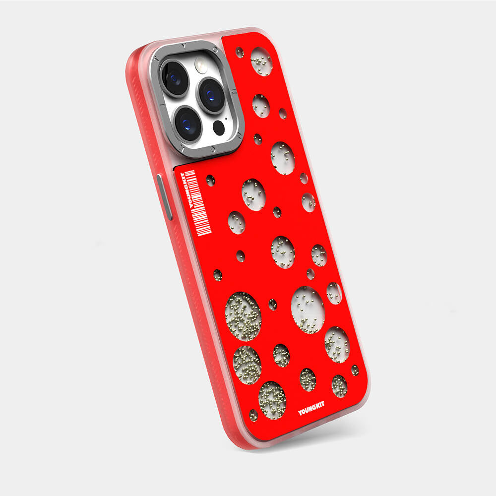 iPhone 15 Pro Max Kılıf M-safe Şarj Özellikli Youngkit Quicksand Beads Serisi Kılıf