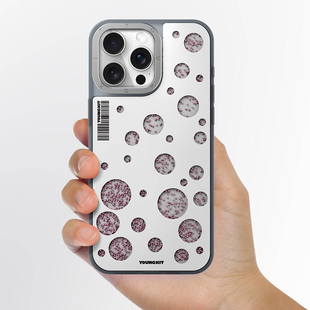 iPhone 15 Pro Max Kılıf M-safe Şarj Özellikli Youngkit Quicksand Beads Serisi Kılıf