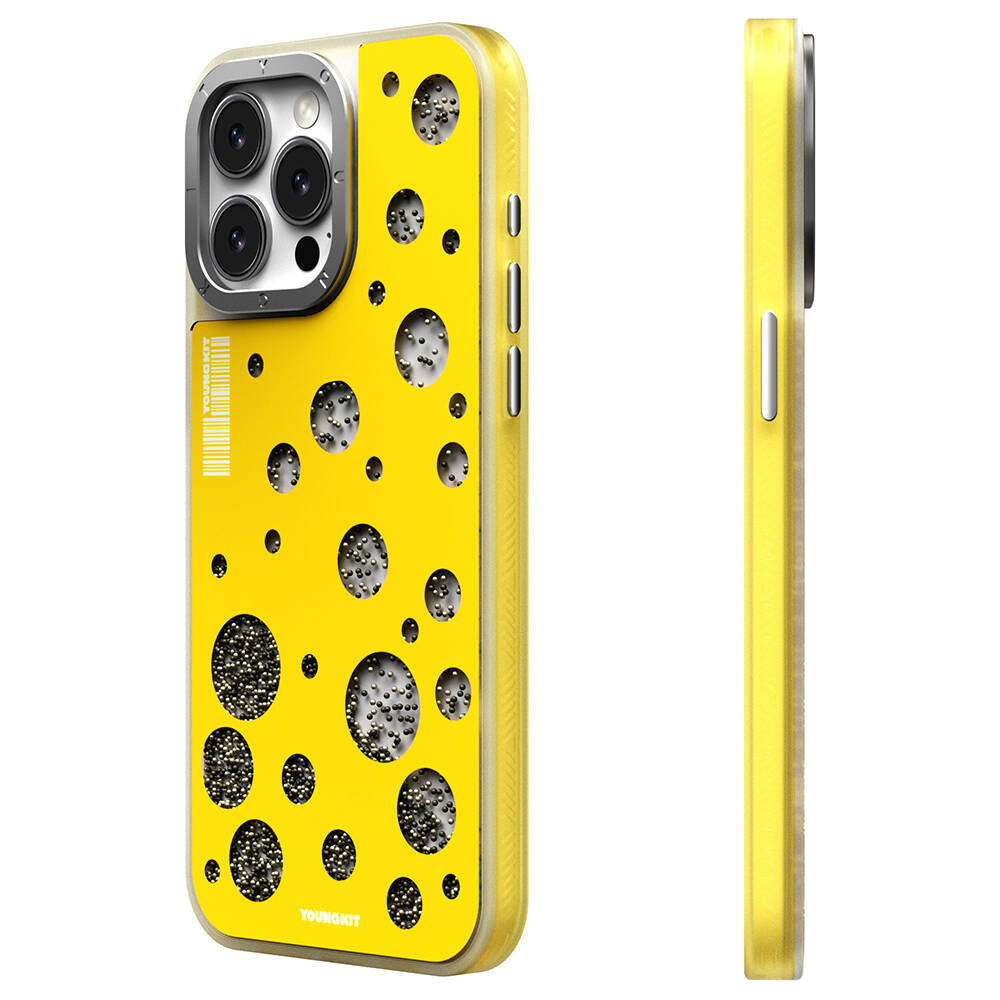 iPhone 15 Pro Max Kılıf M-safe Şarj Özellikli Youngkit Quicksand Beads Serisi Kılıf