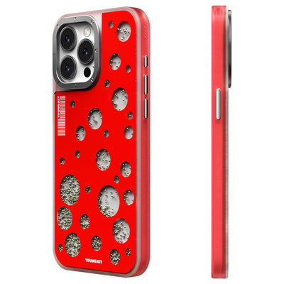 Apple iPhone 15 Pro Max Kılıf Magsafe Şarj Özellikli Youngkit Quicksand Beads Serisi Kapak Sarı