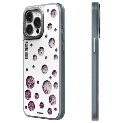 Apple iPhone 15 Pro Max Kılıf Magsafe Şarj Özellikli Youngkit Quicksand Beads Serisi Kapak Sarı