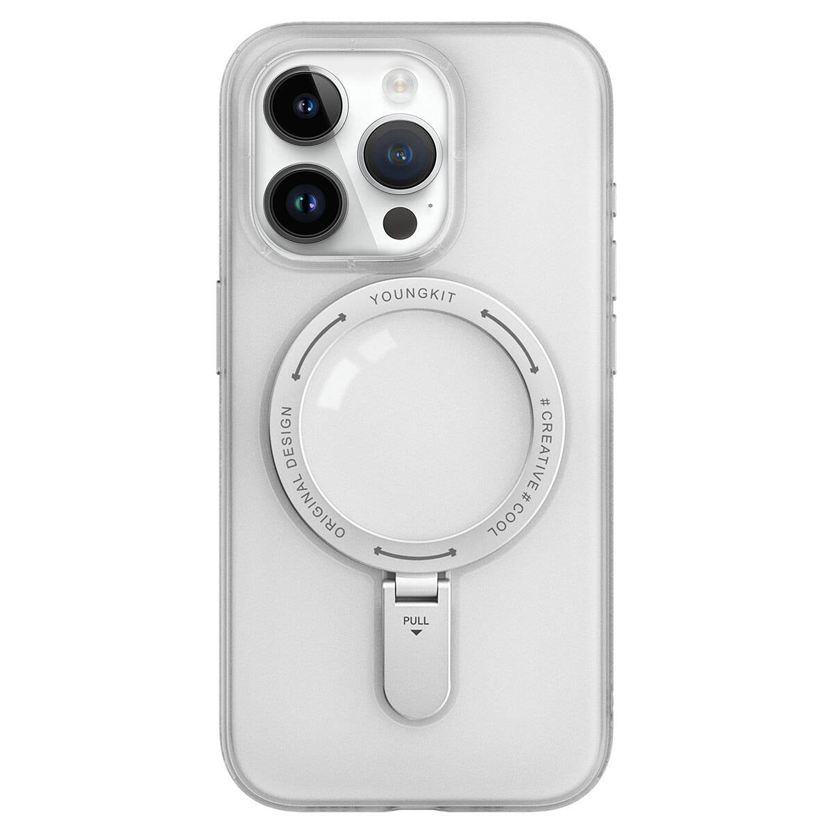 Apple iPhone 15 Pro Max Kılıf Magsafe Şarj Özellikli Youngkit Rock Serisi Kapak Siyah
