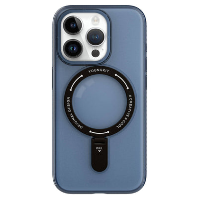 Apple iPhone 15 Pro Max Kılıf Magsafe Şarj Özellikli Youngkit Rock Serisi Kapak Siyah