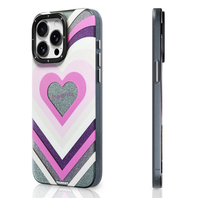 Apple iPhone 15 Pro  Max Kılıf Magsafe Şarj Özellikli Youngkit Star Dazzle Serisi Kapak Pembe