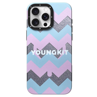 Apple iPhone 15 Pro  Max Kılıf Magsafe Şarj Özellikli Youngkit Star Dazzle Serisi Kapak Pembe
