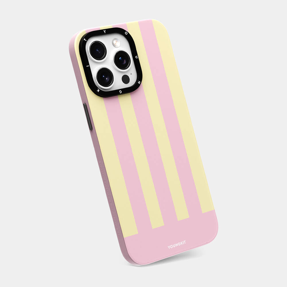 Apple iPhone 15 Pro Max Kılıf Magsafe Şarj Özellikli Youngkit Striped Piano Keys Serisi Kapak Mavi