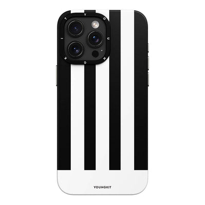 Apple iPhone 15 Pro Max Kılıf Magsafe Şarj Özellikli Youngkit Striped Piano Keys Serisi Kapak Mavi