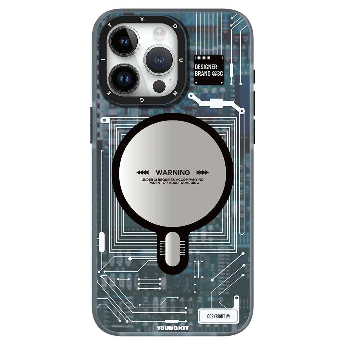 Apple iPhone 15 Pro Max Kılıf Magsafe Şarj Özellikli YoungKit Technology Serisi Kapak Kırmızı