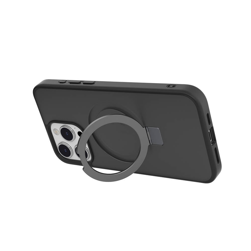 Apple iPhone 15 Pro Max Kılıf Magsafe Şarj Özellikli Yüzük Standlı Lisanslı Switcheasy Magstand-M Kapak Renksiz