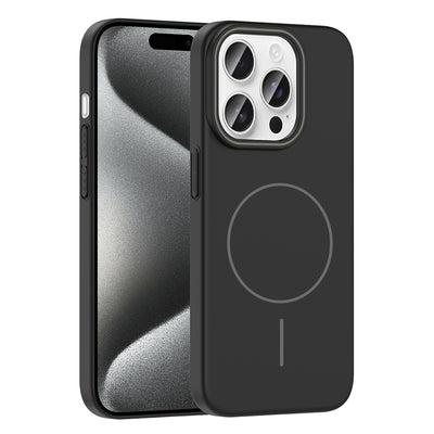 Apple iPhone 15 Pro Max Kılıf M-safe Şarj Özellikli Zore Ruby Sert Kapak Mürdüm