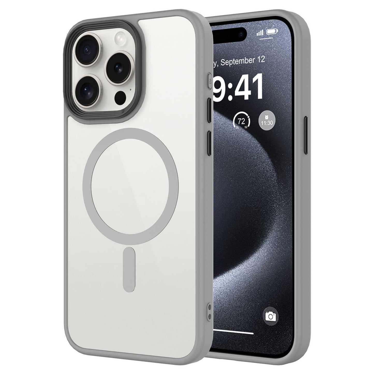 iPhone 15 Pro Max Kılıf Mat Arka Yüzey Wireless Şarj Özellikli Zore Flet M-safe Kılıf