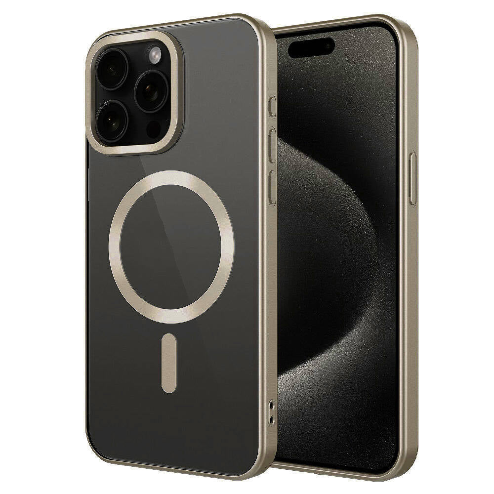 Apple iPhone 15 Pro Max Kılıf Mat Tasarımlı M-safe Wireless Şarj Özellikli Zore Mat Setro Kapak Siyah