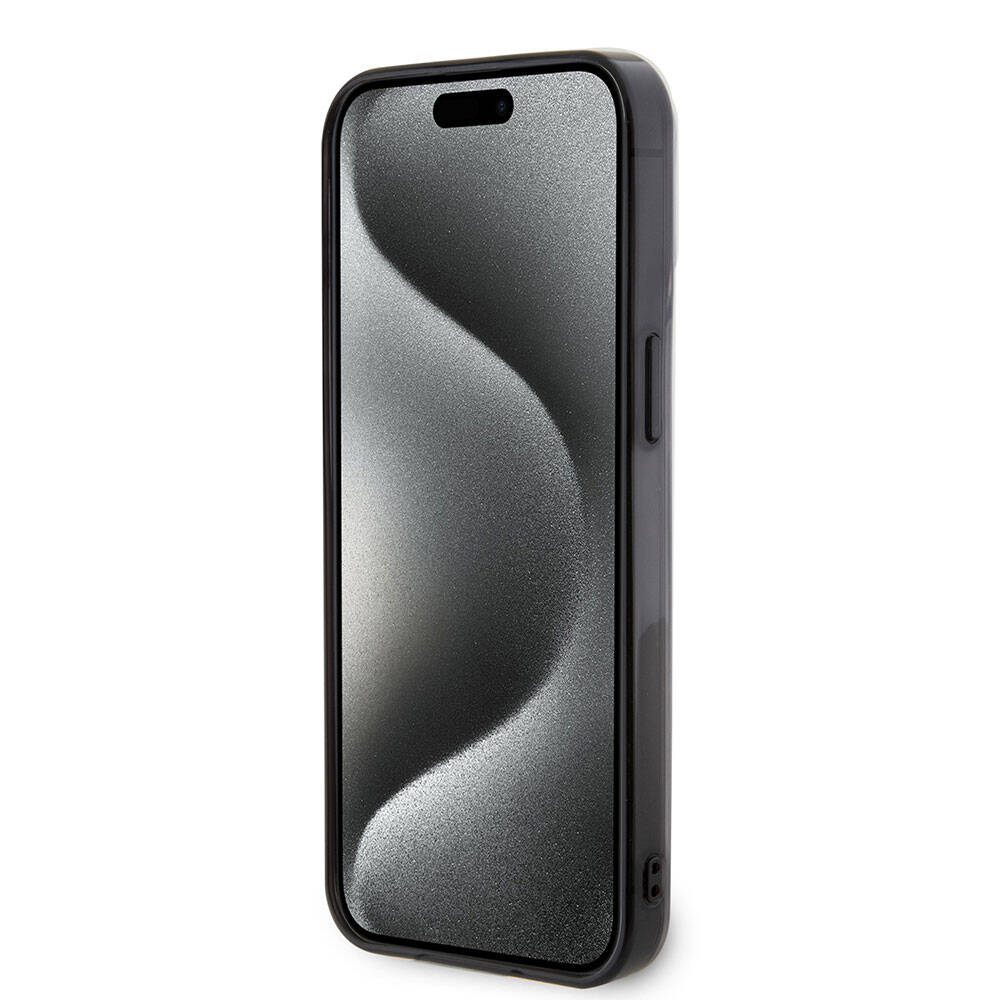 Apple iPhone 15 Pro Max Kılıf Mercedes Benz Orjinal Lisanslı Magsafe Şarj Özellikli Çift Katmanlı Paralel Çizgi Desenli Kapak Beyaz