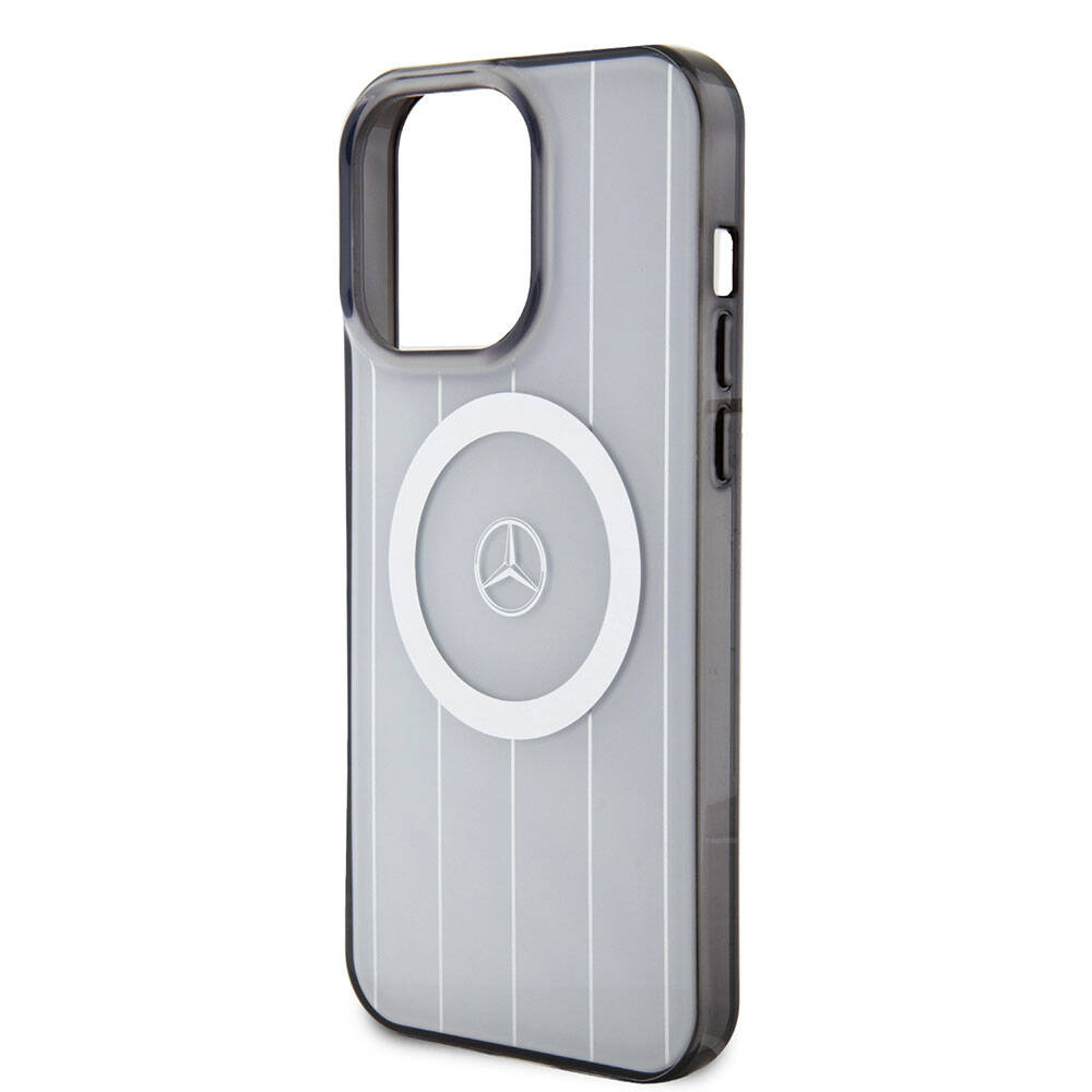 iPhone 15 Pro Max Kılıf Mercedes Benz Orjinal Lisanslı M-safe Şarj Özellikli Çift Katmanlı Paralel Çizgi Desenli Kılıf