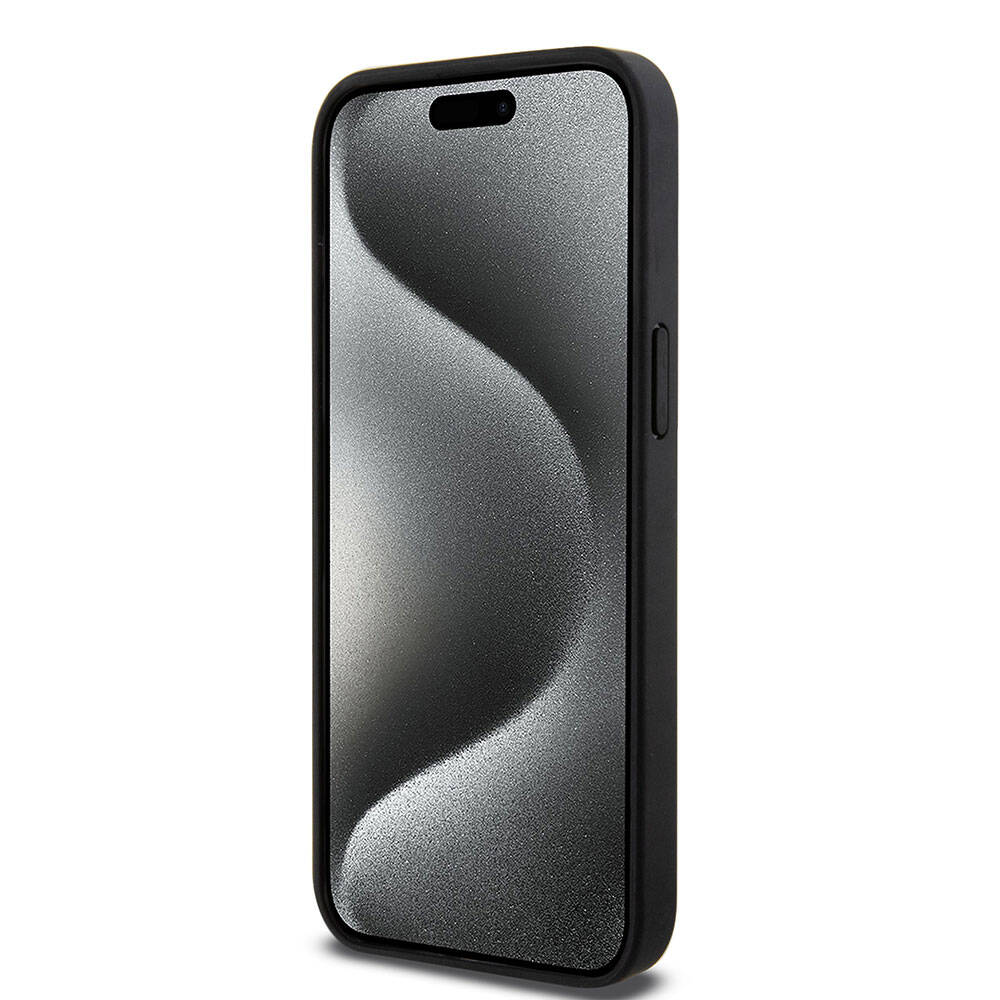 Apple iPhone 15 Pro Max Kılıf Mercedes Benz Orjinal Lisanslı Magsafe Şarj Özellikli Metal Yıldız Logolu Pürüzsüz Deri Kapak Lacivert