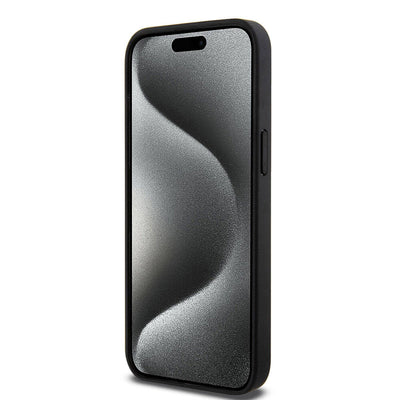 Apple iPhone 15 Pro Max Kılıf Mercedes Benz Orjinal Lisanslı Magsafe Şarj Özellikli Metal Yıldız Logolu Pürüzsüz Deri Kapak Lacivert