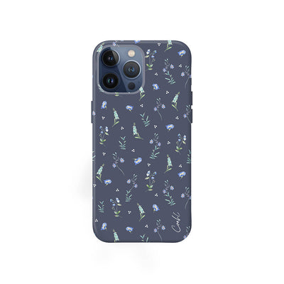 Apple iPhone 15 Pro Max Kılıf Mini Çayır Çiçekleri Desenli Coehl Prairie Kapak Lacivert