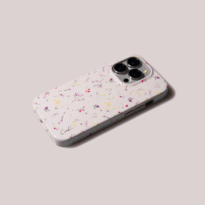 Apple iPhone 15 Pro Max Kılıf Mini Çayır Çiçekleri Desenli Coehl Prairie Kapak Lacivert