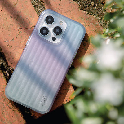 Apple iPhone 15 Pro Max Kılıf Parlayan Arka Yüzey Coehl Linear Kapak Mor