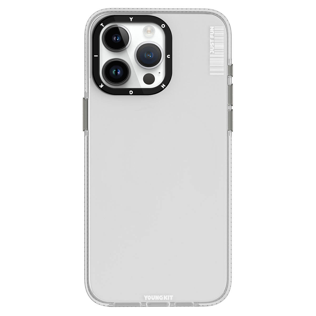 Apple iPhone 15 Pro Max Kılıf Pürüzsüz Düz Arka Yüzey YoungKit Crystal Color Serisi Kapak Renksiz