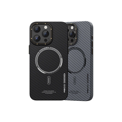 iPhone 15 Pro Max Kılıf Recci Machinist Serisi M-safe Şarj Özellikli Magnetik Karbon Kılıf