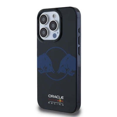 Apple iPhone 15 Pro Max Kılıf Redbull Orjinal Lisanslı M-safe Şarj Özellikli IML Çift Boğa Baskılı Sert PC  Kapak Lacivert