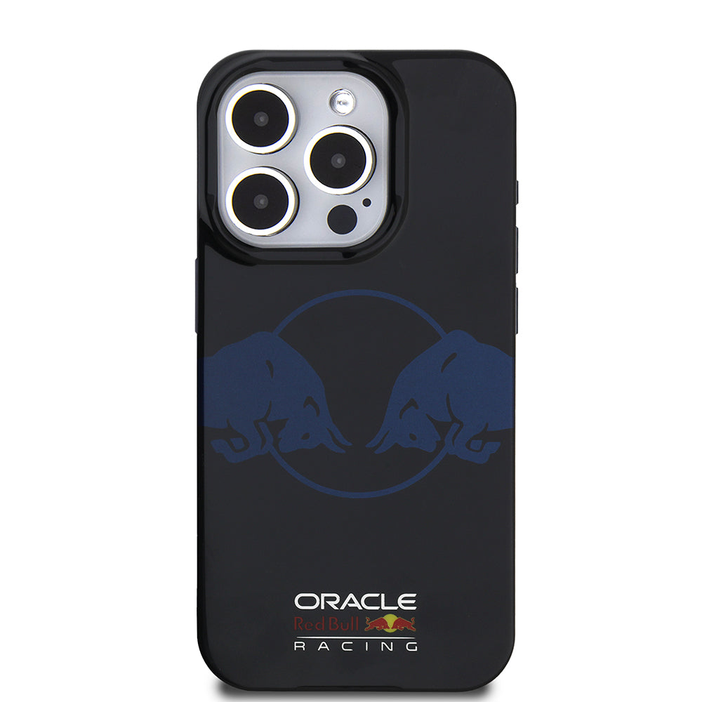 Apple iPhone 15 Pro Max Kılıf Redbull Orjinal Lisanslı M-safe Şarj Özellikli IML Çift Boğa Baskılı Sert PC  Kapak Lacivert