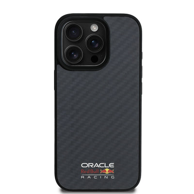 Apple iPhone 15 Pro Max Kılıf Redbull Orjinal Lisanslı M-safe Şarj Özellikli Karbon Fiber Tasarımlı Parlayan Logolu Kapak Siyah