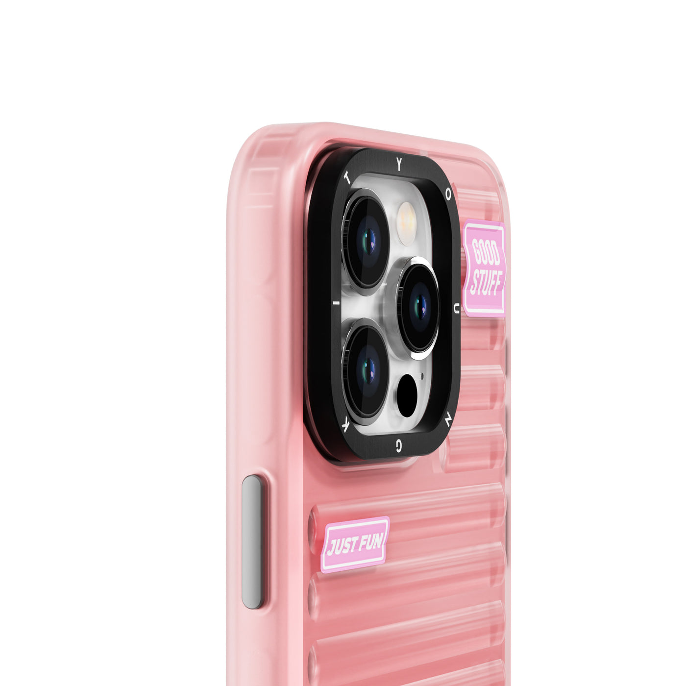 Apple iPhone 15 Pro Max Kılıf Şeffaf Renkli Tasarım YoungKit Fluorite Serisi Kapak Siyah
