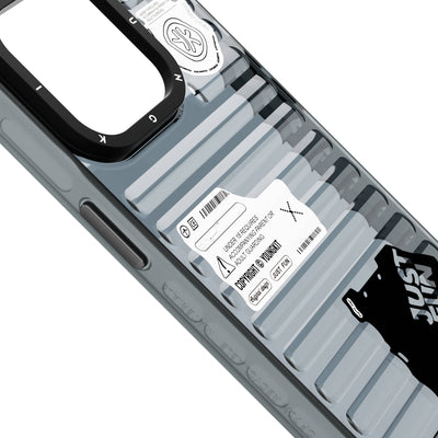 Apple iPhone 15 Pro Max Kılıf Şeffaf Renkli Tasarım YoungKit Fluorite Serisi Kapak Siyah