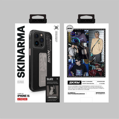 Apple iPhone 15 Pro Max Kılıf SkinArma Standlı Deri Görünümlü Slate Kapak Turuncu