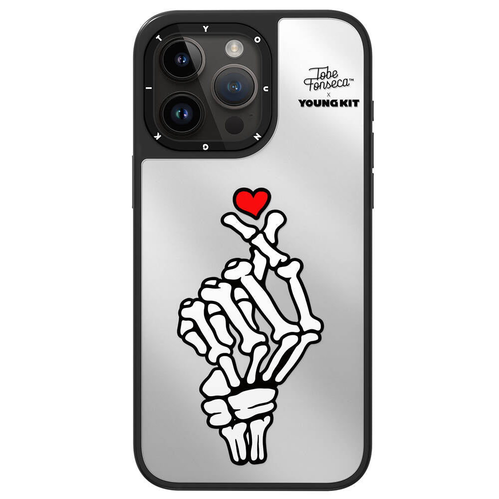 Apple iPhone 15 Pro Max Kılıf Tobias Fonseca Tasarımlı Youngkit Mirror Kapak Pembe