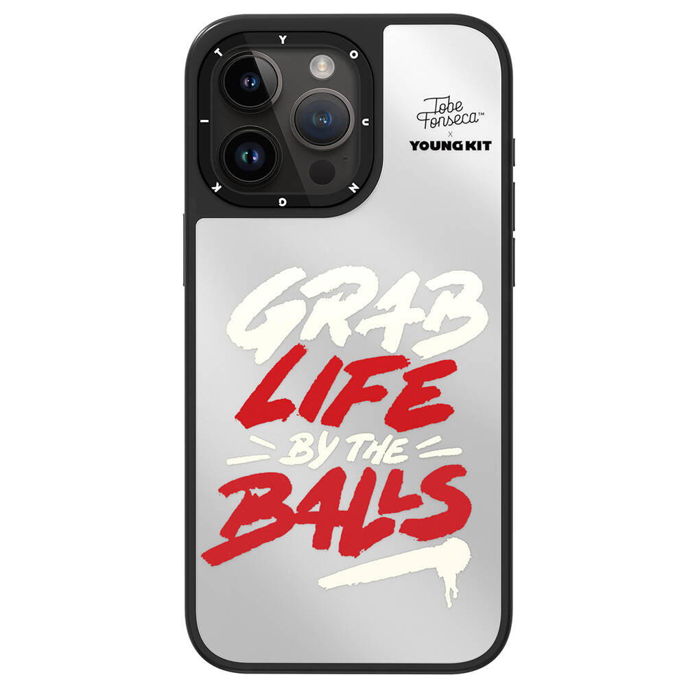 Apple iPhone 15 Pro Max Kılıf Tobias Fonseca Tasarımlı Youngkit Mirror Kapak Pembe